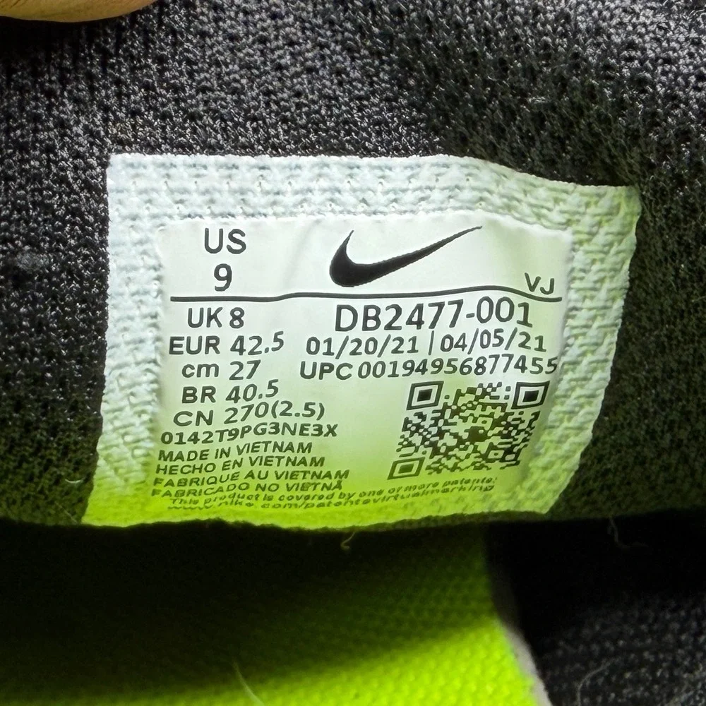 Nike Crater Impact Running Shoe Men 9 Black White Athletic Run Training Sneakers